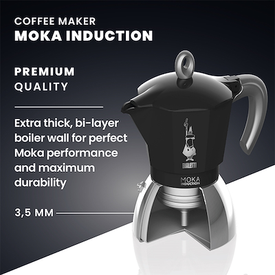 Bialetti Espressokande Moka Induction Black 2 Kop - Edition 2.0