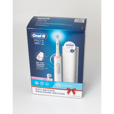Oral-B Pro3500 elektrisk tandbørste med rejseetui hvid