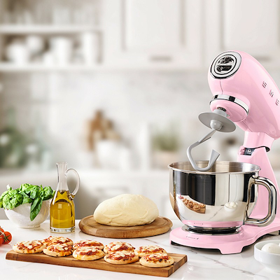 Smeg SMF03PGEU køkkenmaskine pink 4,8 liter 800 Watt
