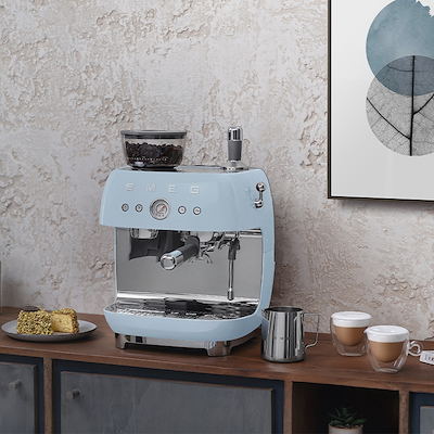 Smeg 50's Style manuel espressomaskine blå