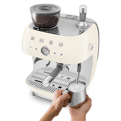 Smeg 50's Style manuel espressomaskine creme