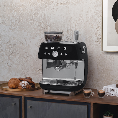 Smeg 50's Style manuel espressomaskine sort