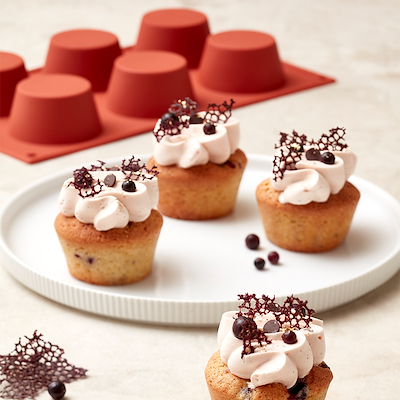 Silikomart muffin silikoneform rød 6 stk.