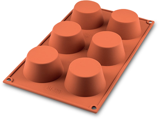 Silikomart muffin silikoneform rød 6 stk.