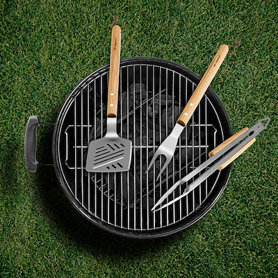 Legnoart Sturdy BBQ grillsæt stål/træ 3 stk.