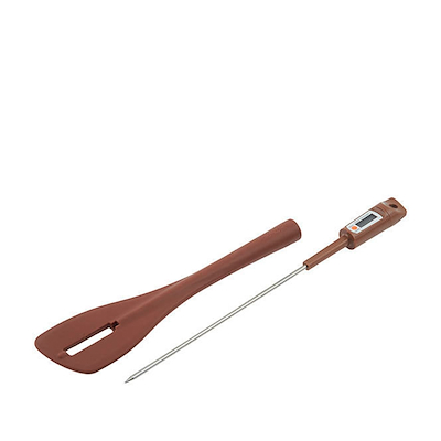 Silikomart ske med chokoladetermometer brun
