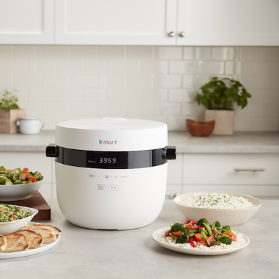 Instant multikorns riskoger & steamer hvid 5 liter 860w