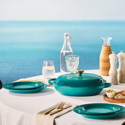 Le Creuset Signature stentøj frokosttallerken Ø 22 cm Bleu Riviera
