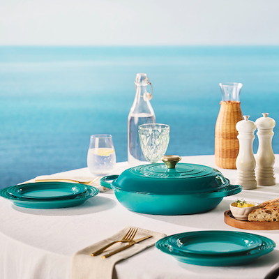 Le Creuset Signature stentøj middagstallerken Ø 27 cm Bleu Riviera
