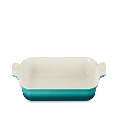 Le Creuset Signature stentøj Heritage rektangulært fad 26 cm Bleu Riviera