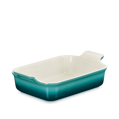 Le Creuset Signature stentøj Heritage rektangulært fad 26 cm Bleu Riviera