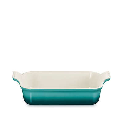 Le Creuset Signature stentøj Heritage rektangulært fad 26 cm Bleu Riviera