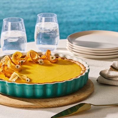 Le Creuset Signature stentøjs tærtefad Ø 28 cm Bleu Riviera