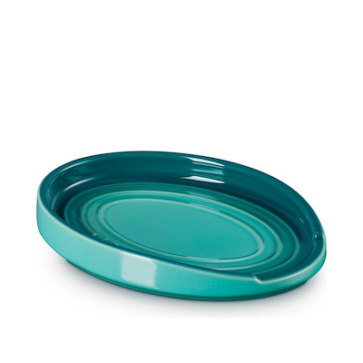 Le Creuset Signature stentøj oval grydeskeholder Bleu Riviera