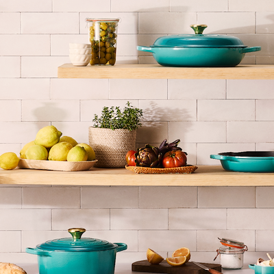 Le Creuset Signature stentøj oval grydeskeholder Bleu Riviera