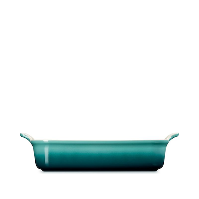 Le Creuset Signature stentøj Heritage rektangulært fad 32 cm Bleu Riviera