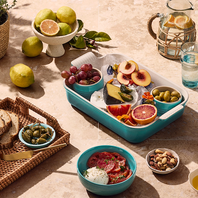 Le Creuset Signature stentøj serveringsskål Ø 24 cm Bleu Riviera