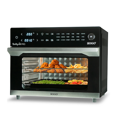 Sogo ovn med airfryer og rotisserie 30 liter 1800 watt