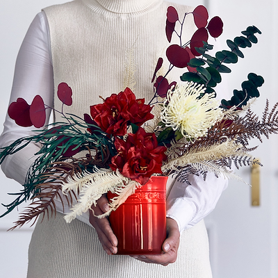 Le Creuset Signature stentøj bestik- og redskabskrukke Cerise