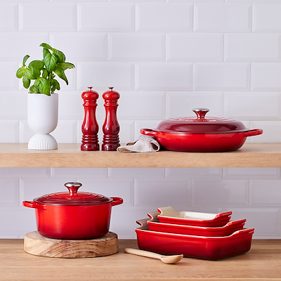 Le Creuset Signature stentøj Heritage rektangulært fad 26cm Cerise