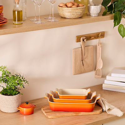 Le Creuset Signature stentøj Heritage rektangulært fad 26cm Volcanic