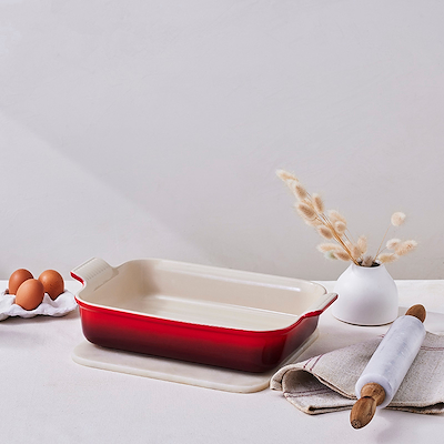 Le Creuset Signature stentøj Heritage rektangulært fad 32cm Cerise