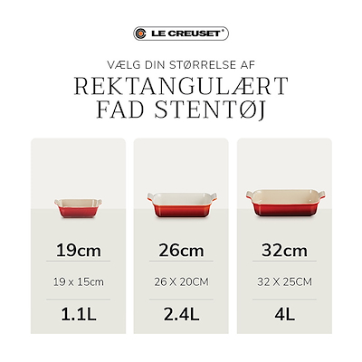 Le Creuset Signature stentøj Heritage rektangulært fad 32cm Flint