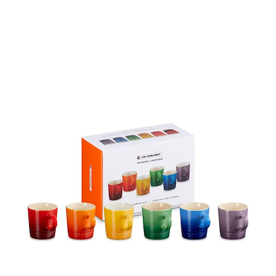 Le Creuset Signature Rainbow espressokrus stentøj 10 cl 6 stk.