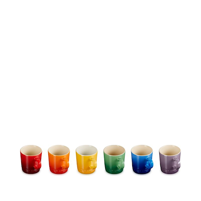 Le Creuset Signature Rainbow espressokrus stentøj 10 cl 6 stk.