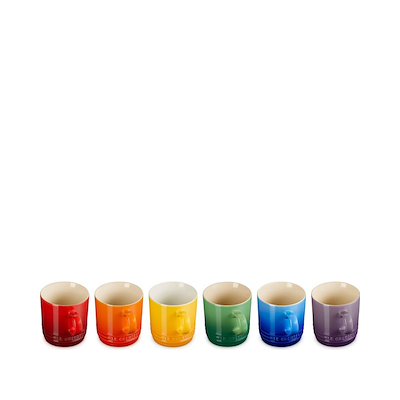 Le Creuset Signature Rainbow kaffekrus stentøj 20 cl 6 stk.