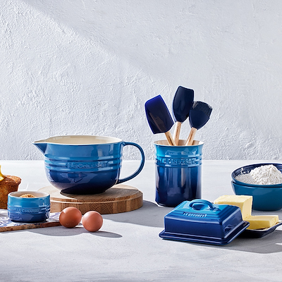 Le Creuset Signature stentøj bestik- og redskabskrukke Azure