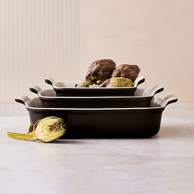 Le Creuset Signature stentøj Heritage rektangulært fad 19cm Black