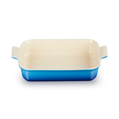 Le Creuset Signature stentøj Heritage rektangulært fad 32cm Azure