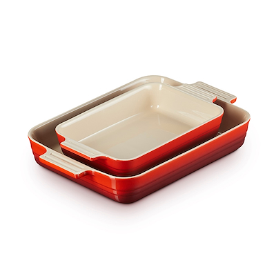 Le Creuset Classic stentøj rektangulært fadsæt 25/32cm Cerise