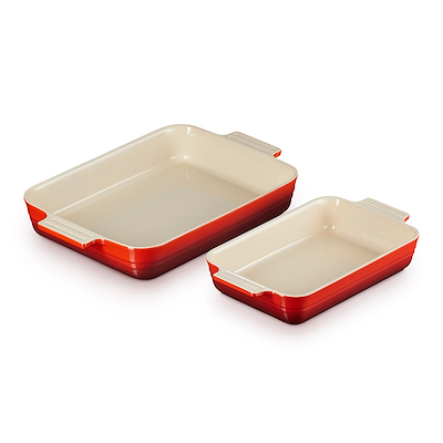 Le Creuset Classic stentøj rektangulært fadsæt 25/32cm Cerise