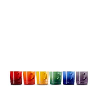 Le Creuset Signature Rainbow kaffekrus stentøj 35 cl 6 stk.