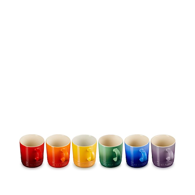 Le Creuset Signature Rainbow kaffekrus stentøj 35 cl 6 stk.
