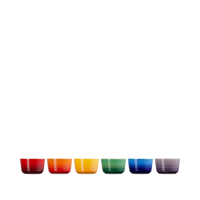 Le Creuset Signature Rainbow mini rameki stentøj Ø 7,8 cm 6 stk.