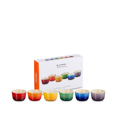 Le Creuset Signature Rainbow mini rameki stentøj Ø 7,8 cm 6 stk.