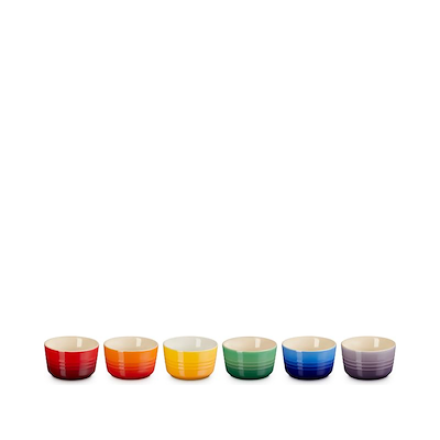 Le Creuset Signature Rainbow mini rameki stentøj Ø 7,8 cm 6 stk.