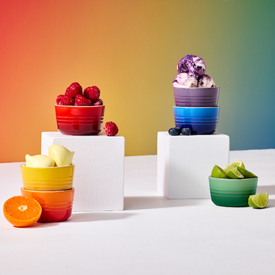 Le Creuset Signature Rainbow mini rameki stentøj Ø 7,8 cm 6 stk.