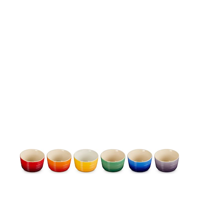Le Creuset Signature Rainbow mini rameki stentøj Ø 7,8 cm 6 stk.
