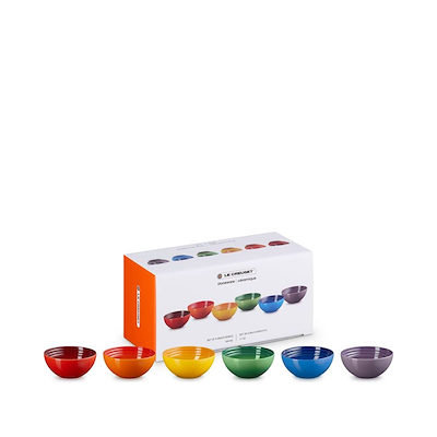 Le Creuset Signature Rainbow snackskåle stentøj Ø 12 cm 6 stk.