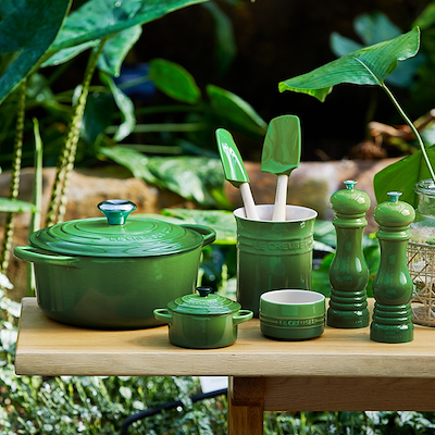 Le Creuset Signature stentøj bestik- og redskabskrukke Bamboo