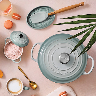Le Creuset Signature stentøj oval grydeskeholder Sea Salt