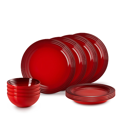 Le Creuset service sæt 12 dele cerise