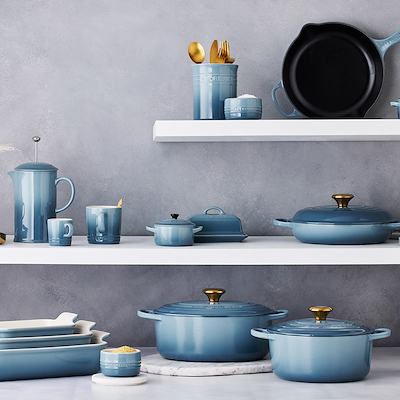 Le Creuset Signature stentøj bestik- og redskabskrukke Chambray