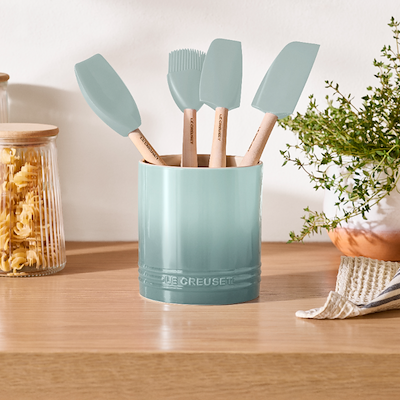 Le Creuset Signature stentøj redskabskrukke 1,1 liter Sea Salt