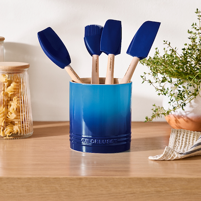 Le Creuset Signature stentøj redskabskrukke 1,1 liter Azure
