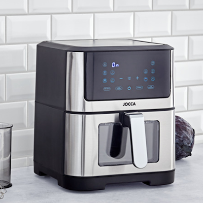 Jocca Digital Airfryer & Dehydrator 8 liter black/steel